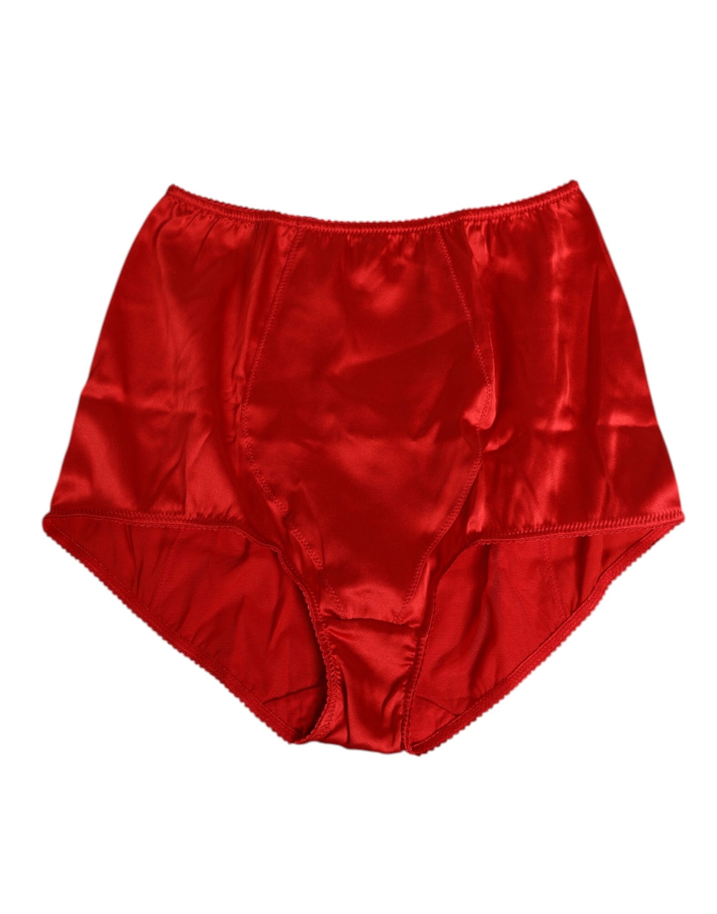 Dolce & Gabbana Red Silk Satin High-Waist Briefs for Women