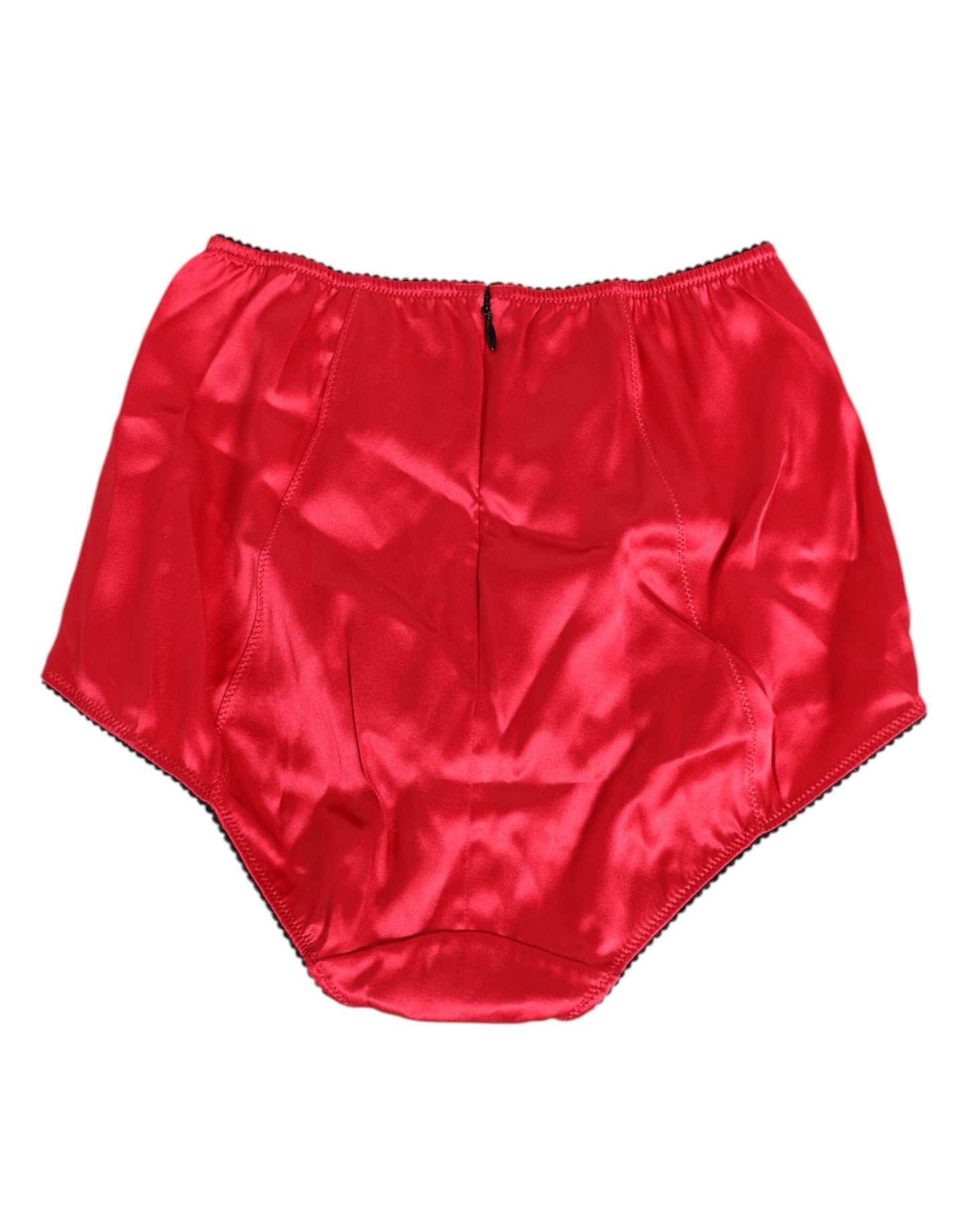 Dolce & Gabbana Red Silk Satin High-Waist Briefs