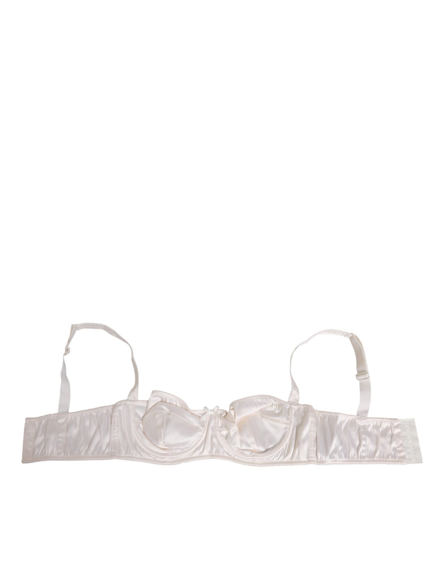 Dolce & Gabbana White Silk Satin Balconnet Bra
