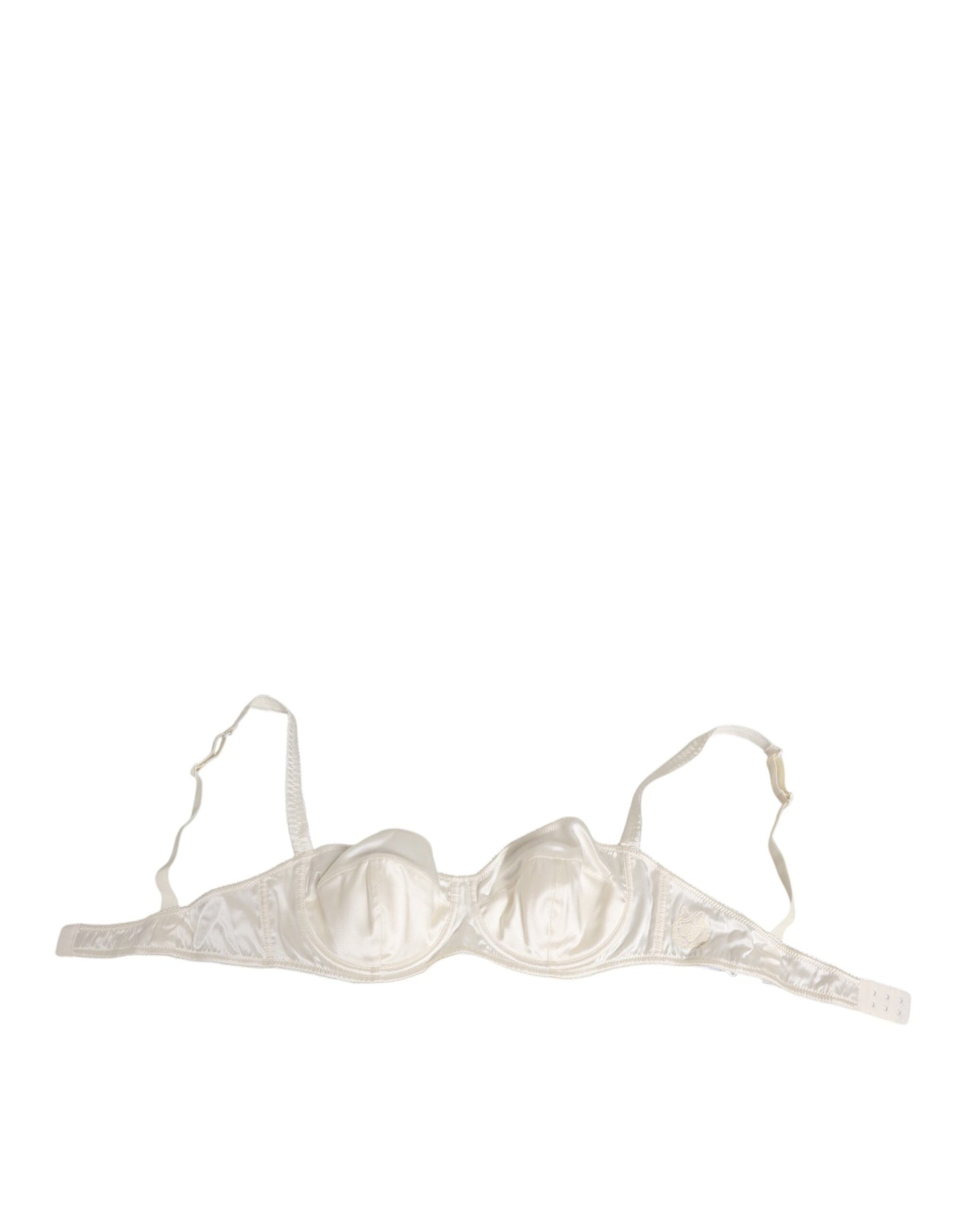 Dolce & Gabbana White Silk Satin Balconnet Lingerie Bra
