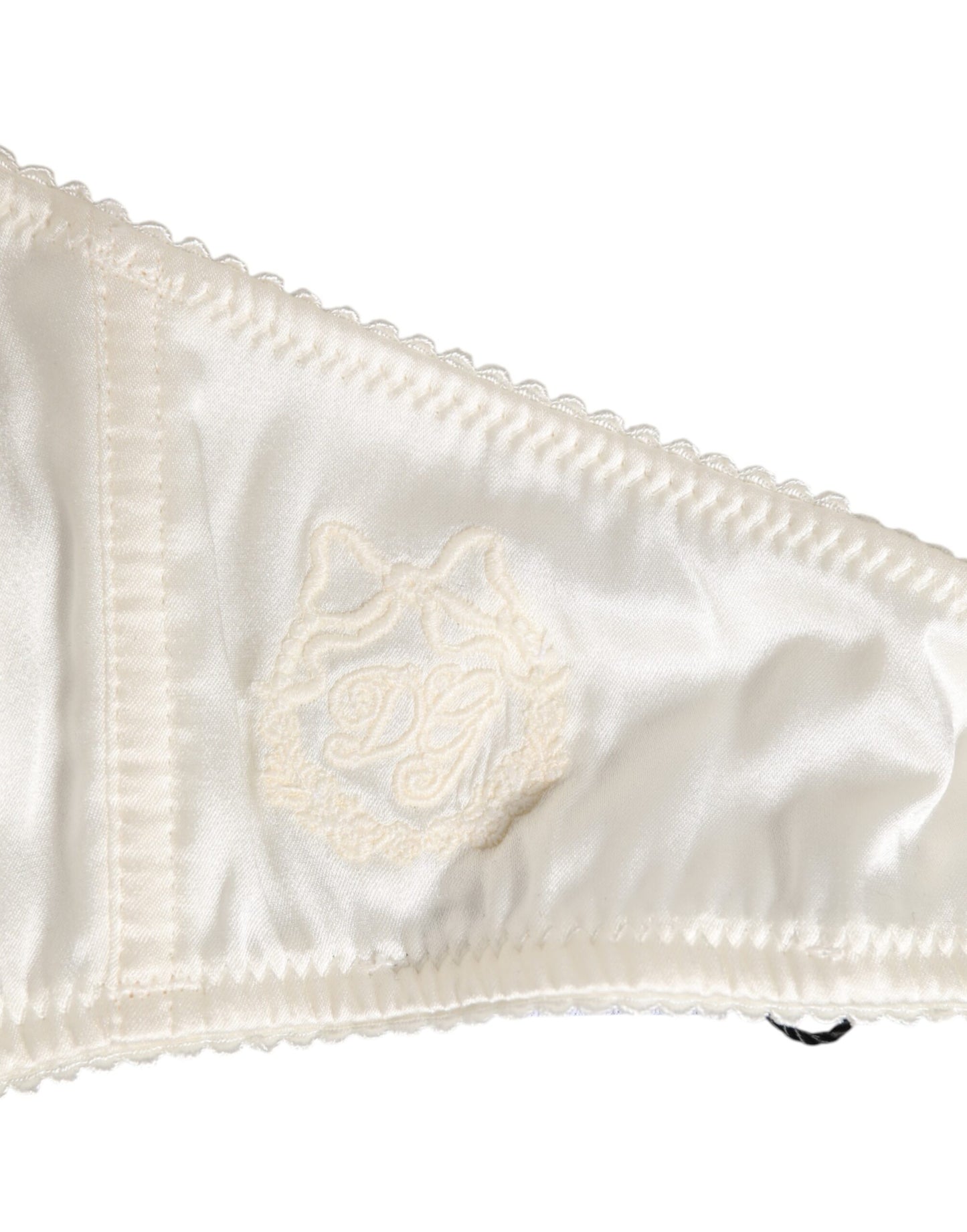 Dolce & Gabbana White Silk Satin Balconnet Lingerie Bra