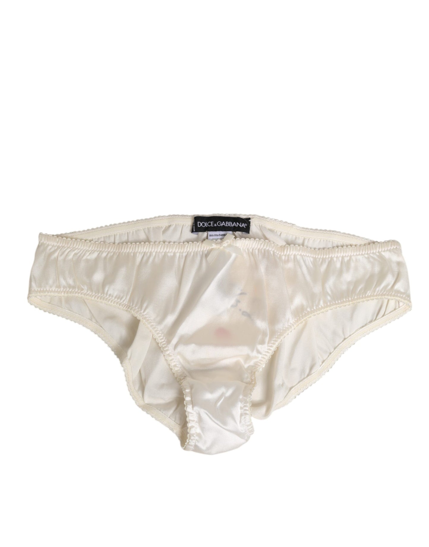 Dolce & Gabbana White Silk Satin Lingerie Panty
