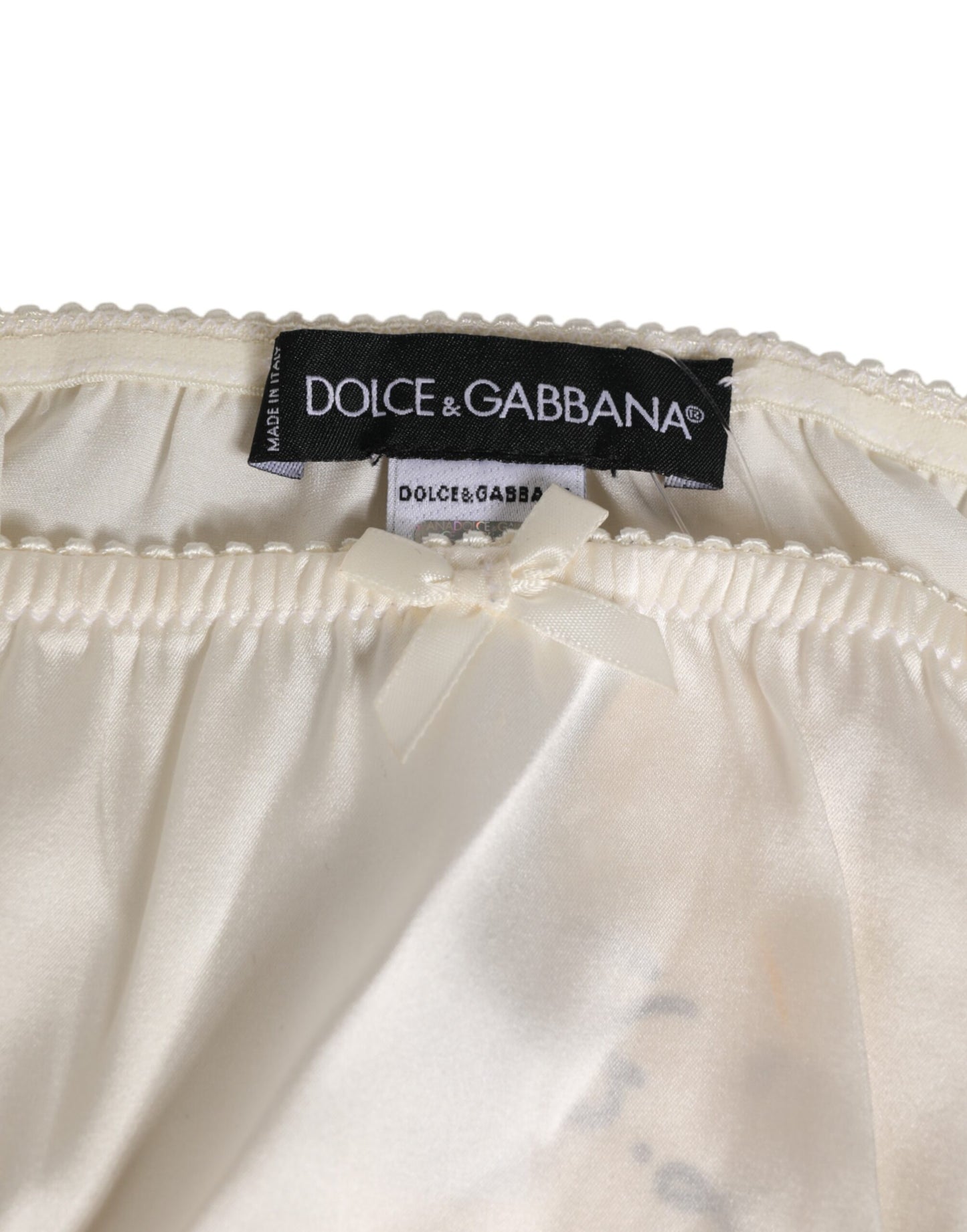 Dolce & Gabbana White Silk Satin Lingerie Panty