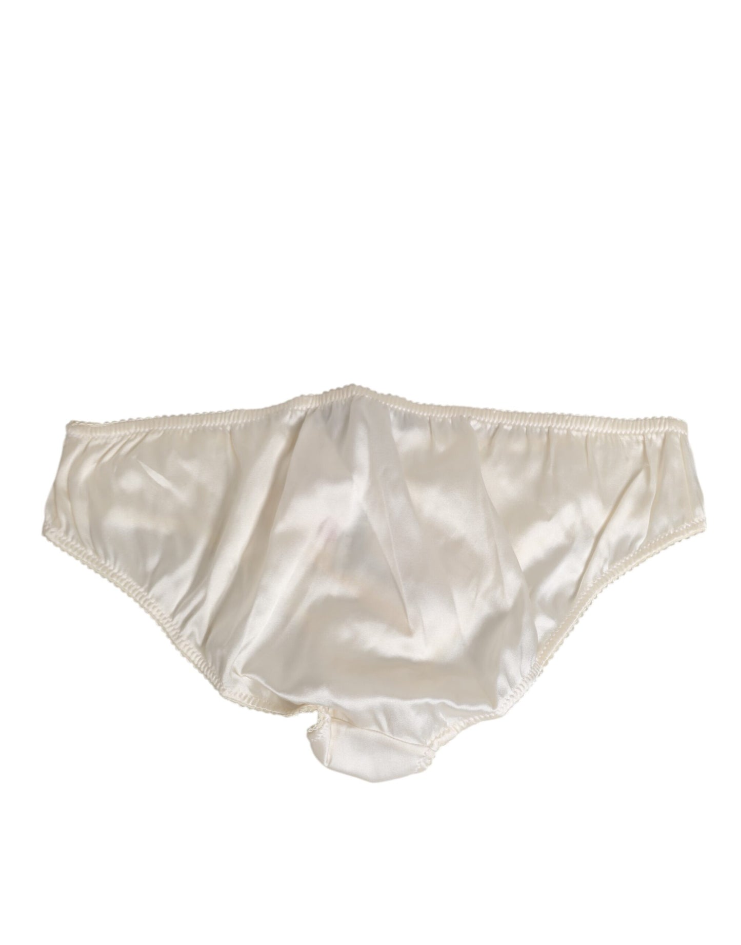 Dolce & Gabbana White Silk Satin Lingerie Panty