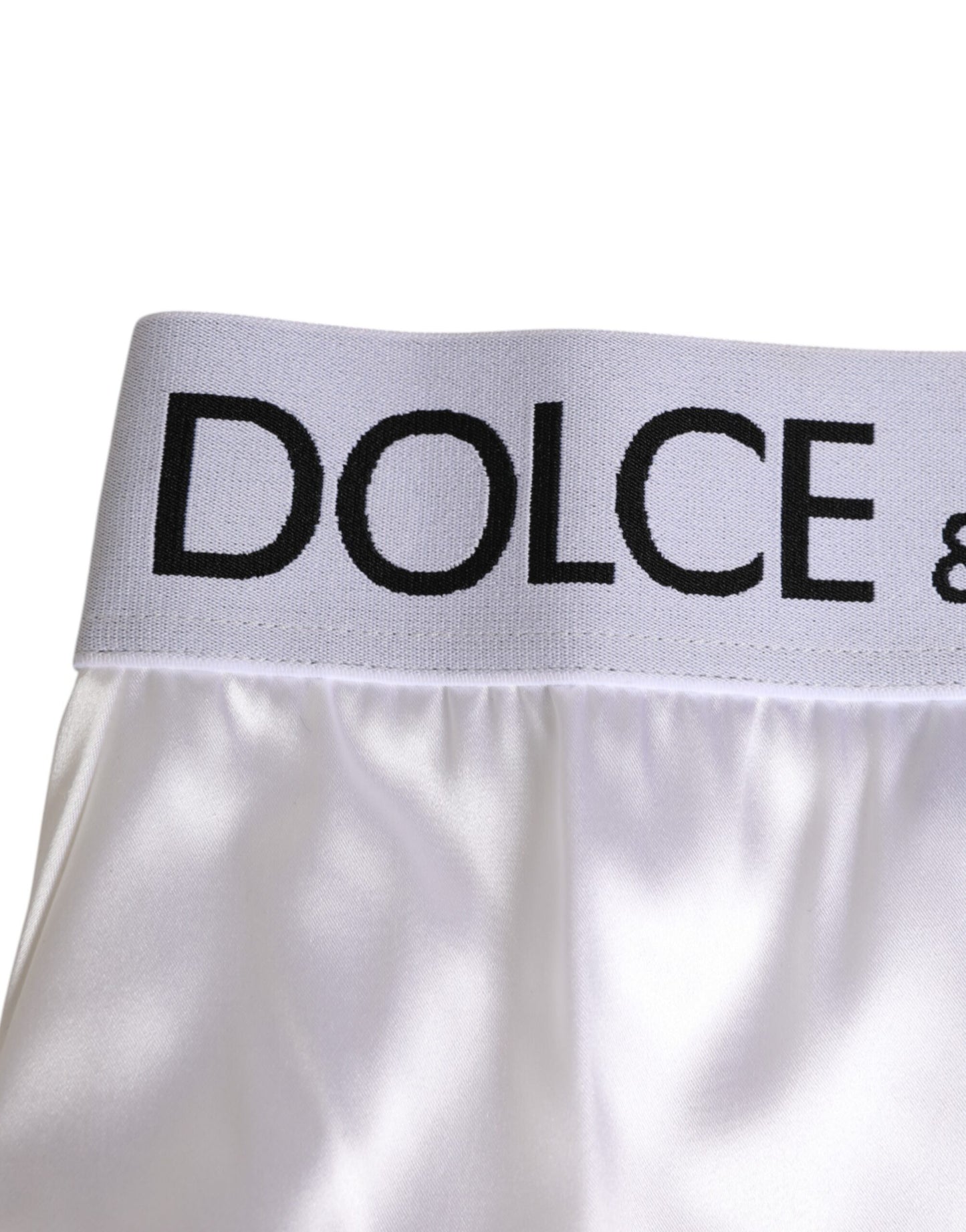 Dolce & Gabbana White Satin High-Waist Briefs for Women