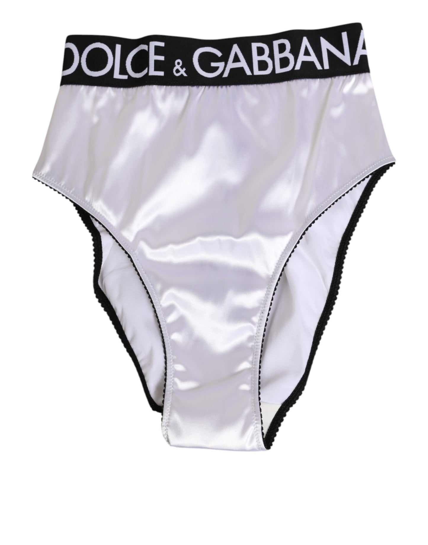 Dolce & Gabbana White Satin High-Waist Briefs for Women