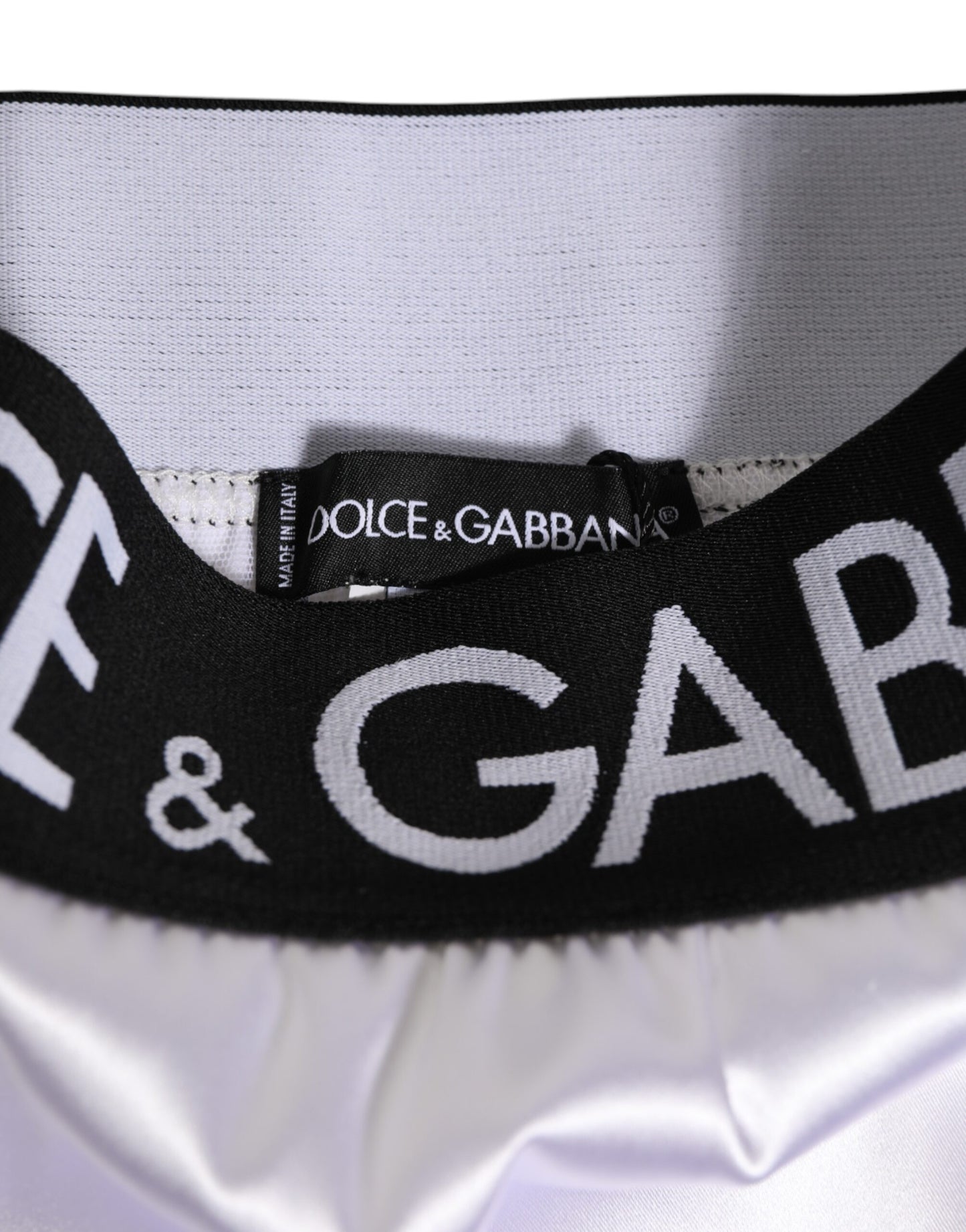 Dolce & Gabbana White Satin High-Waist Briefs for Women