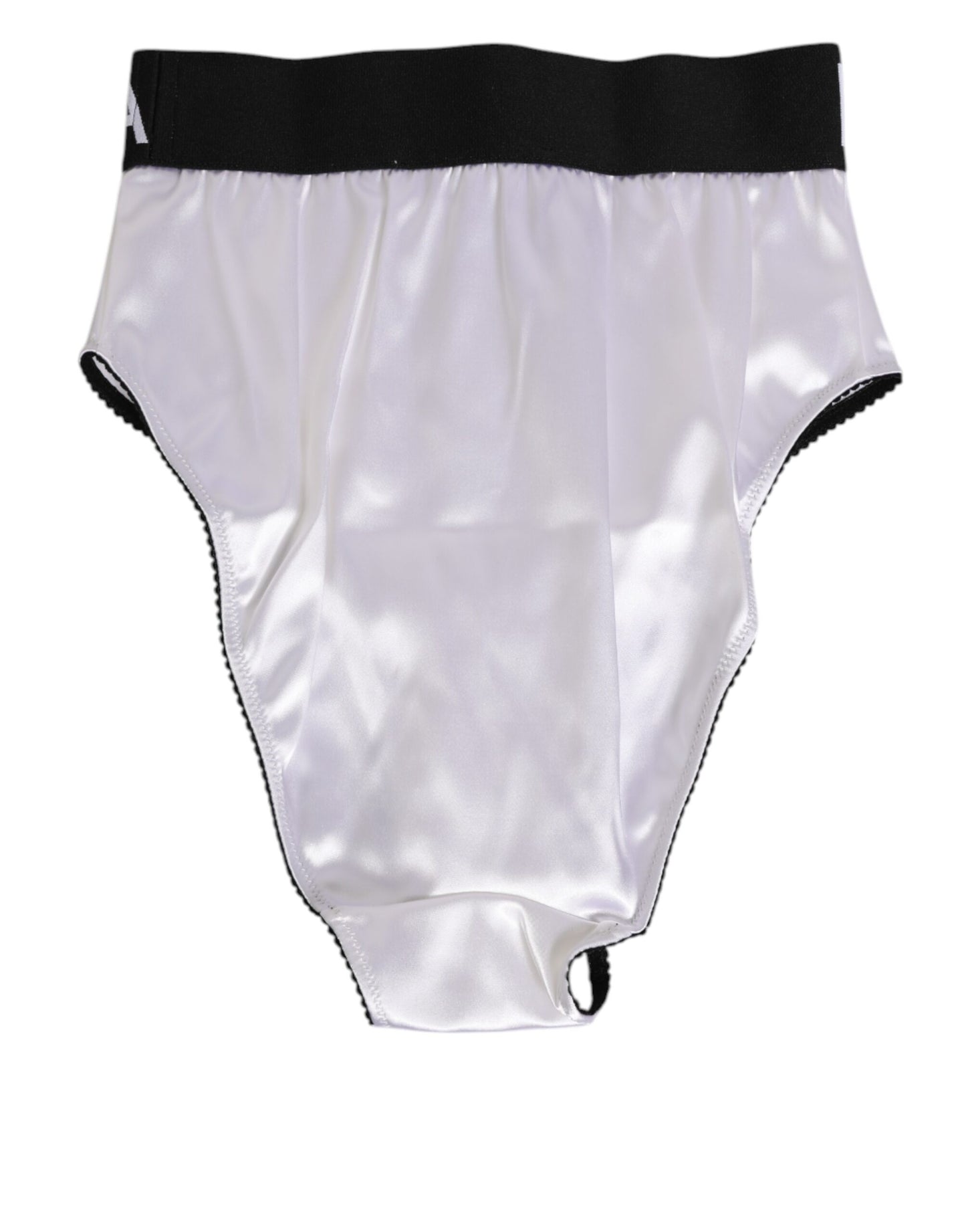 Dolce & Gabbana White Satin High-Waist Briefs for Women