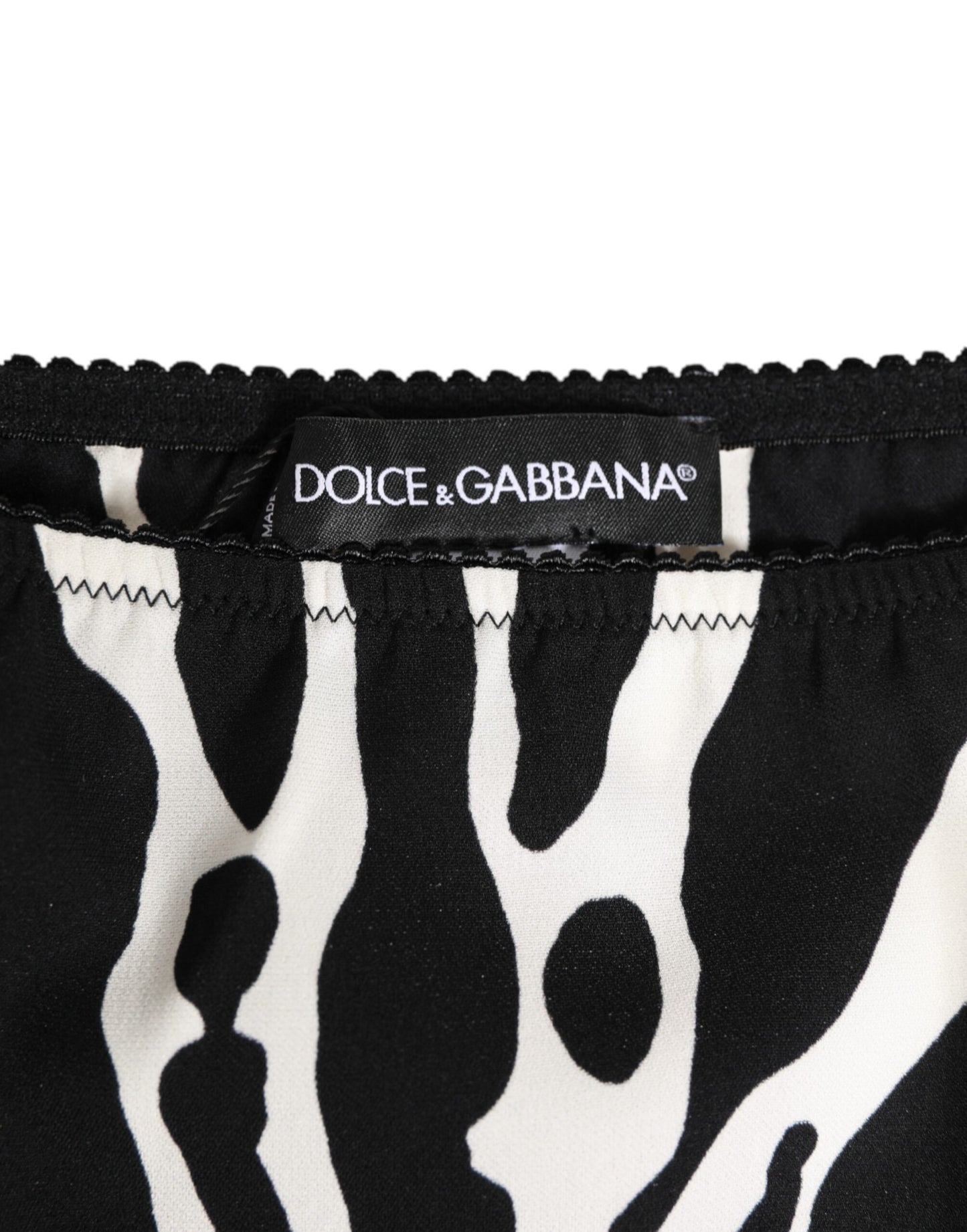 Dolce & Gabbana Black White Zebra Print Slip Briefs