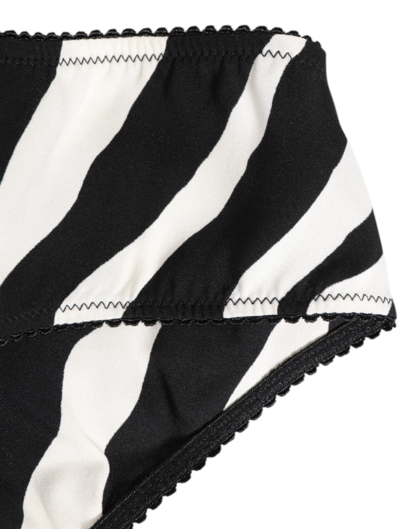 Dolce & Gabbana Black White Zebra Print Slip Briefs