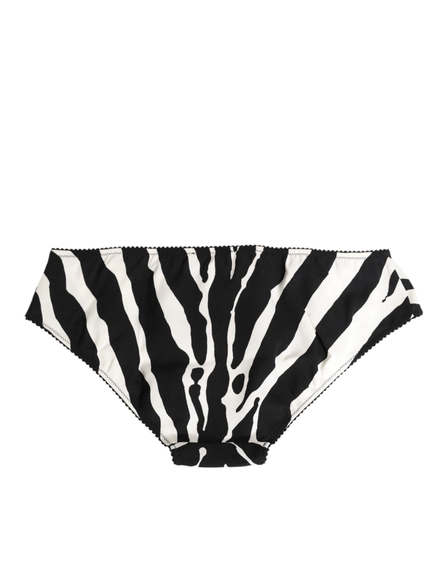 Dolce & Gabbana Black White Zebra Print Slip Briefs
