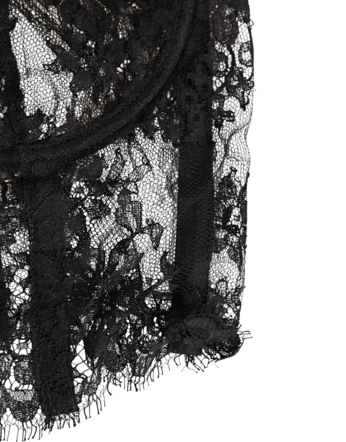 Dolce & Gabbana Black Floral Lace Bustier Bralette Top