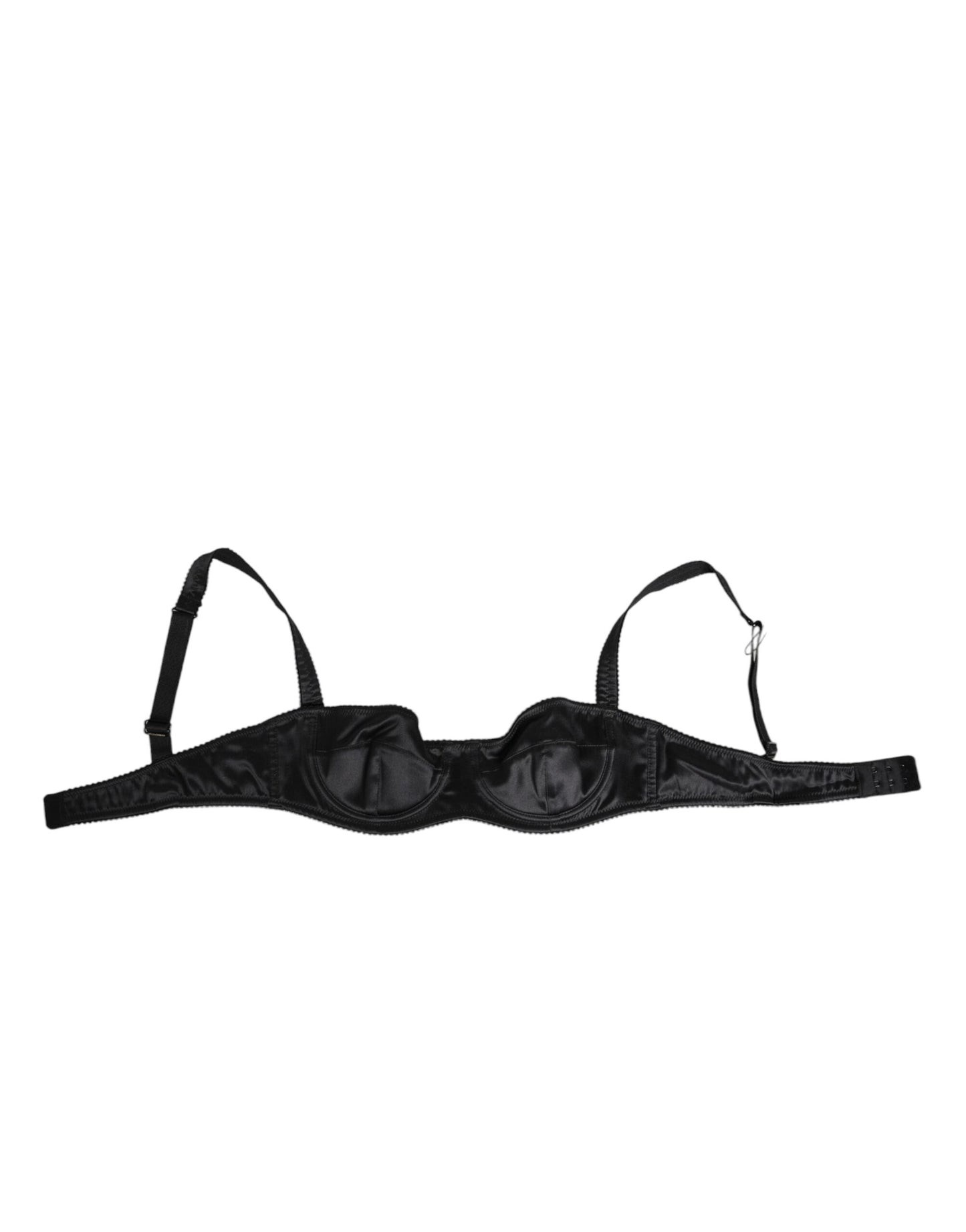 Dolce & Gabbana Black Satin Underwire Bra Lingerie - IT2