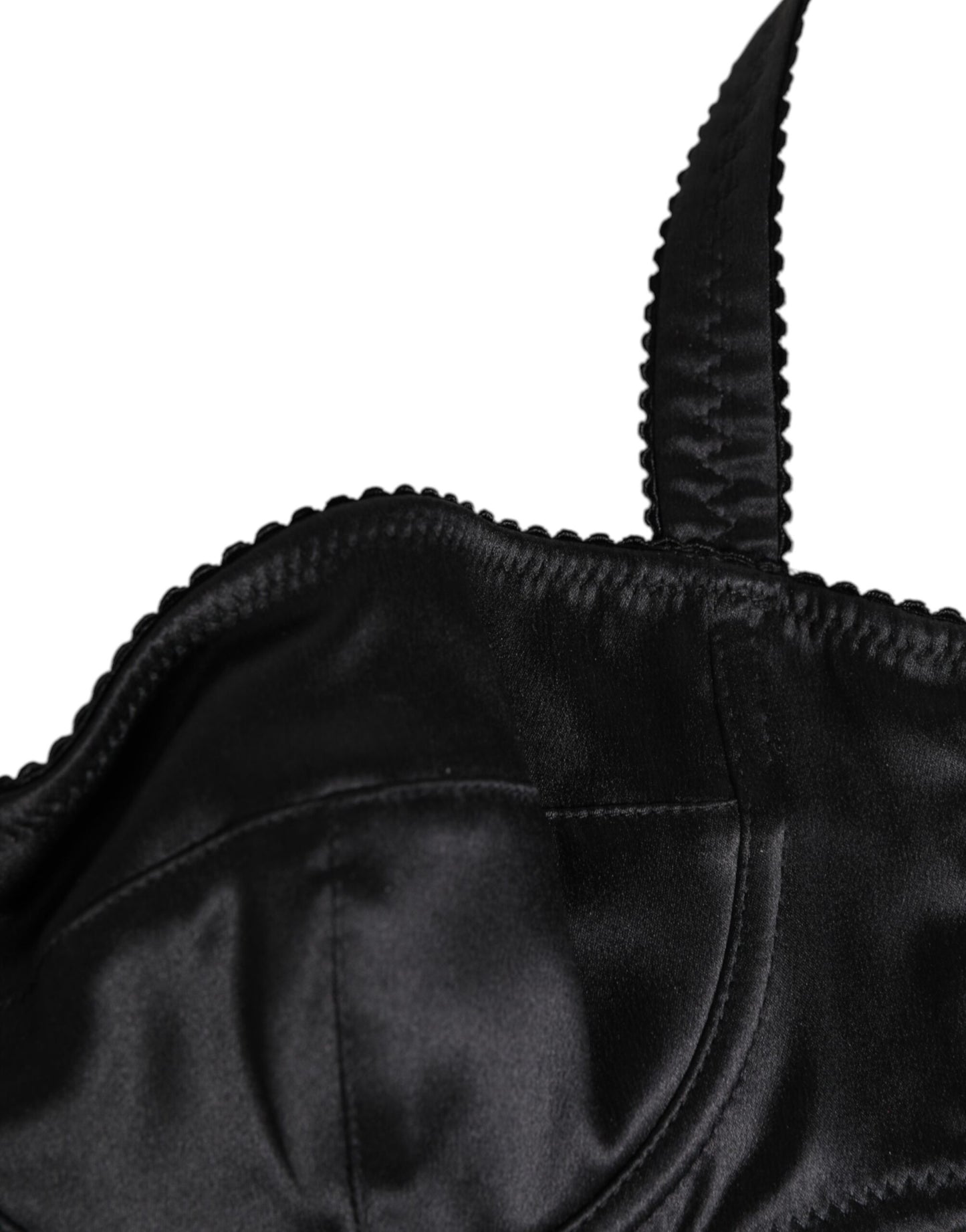 Dolce & Gabbana Black Satin Underwire Bra Lingerie - IT2