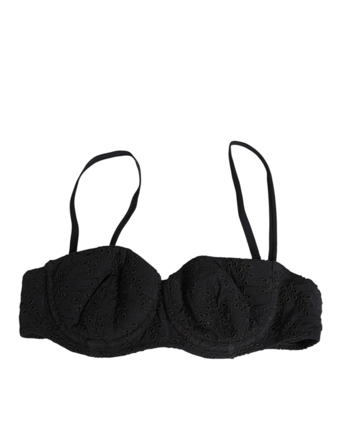 Dolce & Gabbana Black Embroidered Underwire Bra