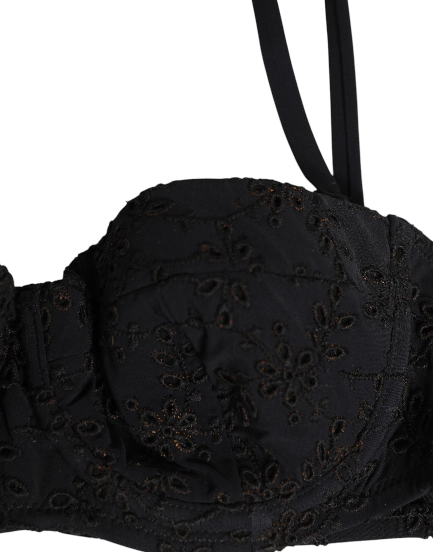 Dolce & Gabbana Black Embroidered Underwire Bra