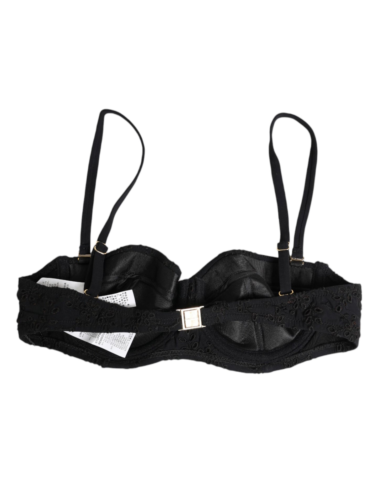 Dolce & Gabbana Black Embroidered Underwire Bra