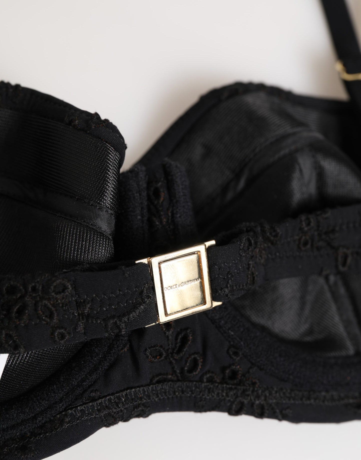Dolce & Gabbana Black Embroidered Underwire Bra