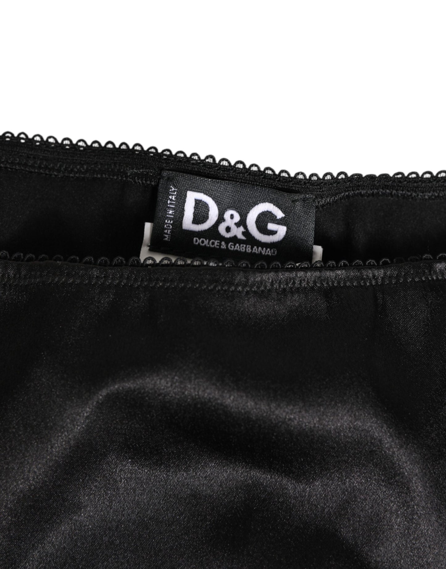Dolce & Gabbana Black Satin Stretch Slip Brief for Women