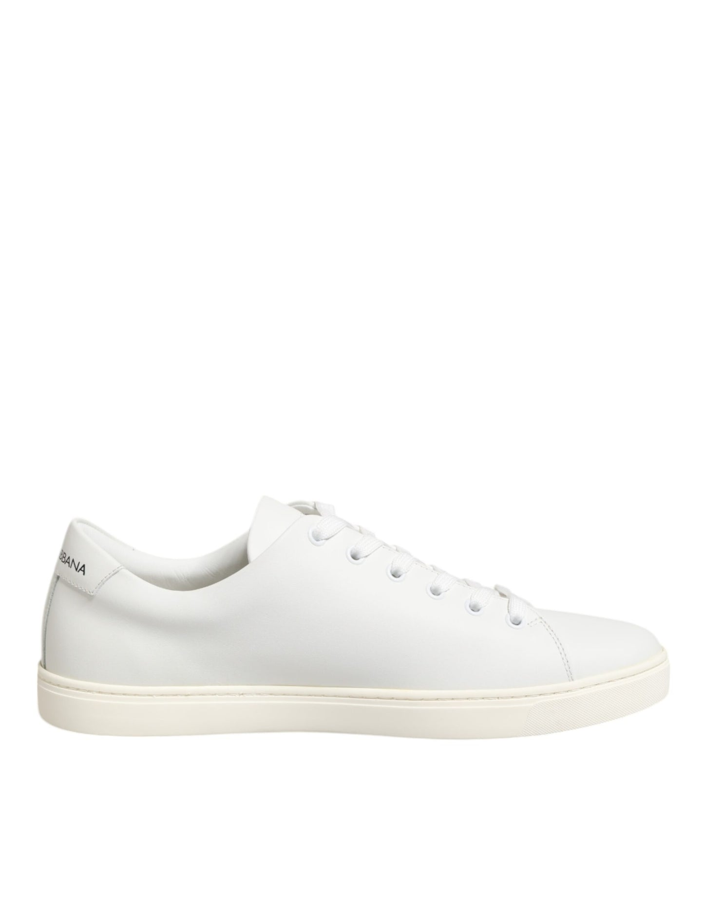 Dolce & Gabbana White Leather Sacred Heart Patch Sneakers