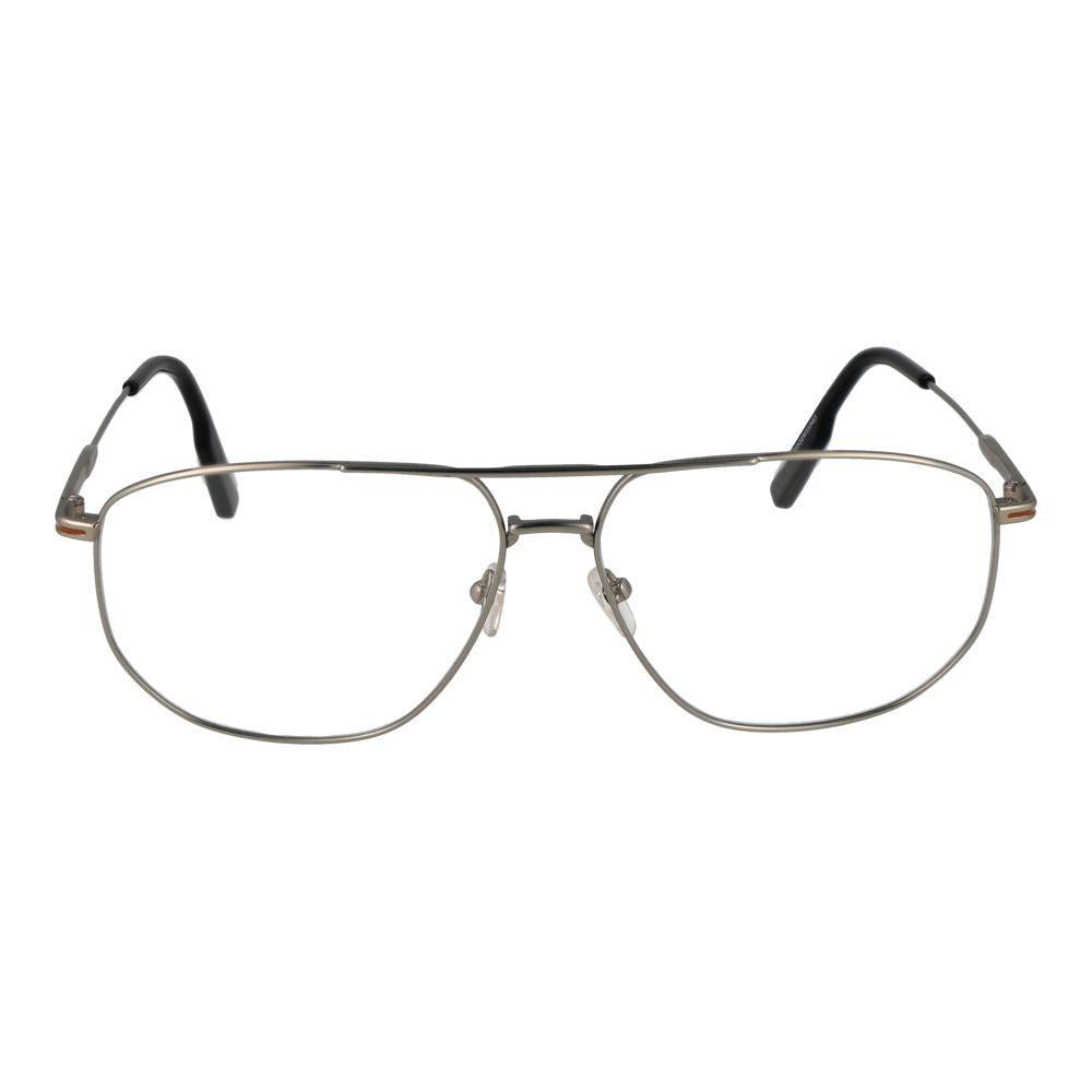 Ermenegildo Zegna Silver Men’s Optical Frames – Full-Rim Style