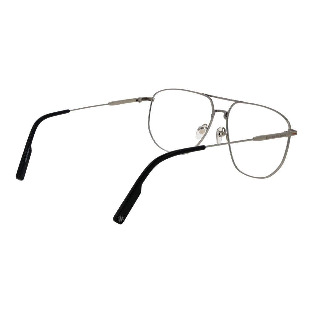 Ermenegildo Zegna Silver Men’s Optical Frames – Full-Rim Style
