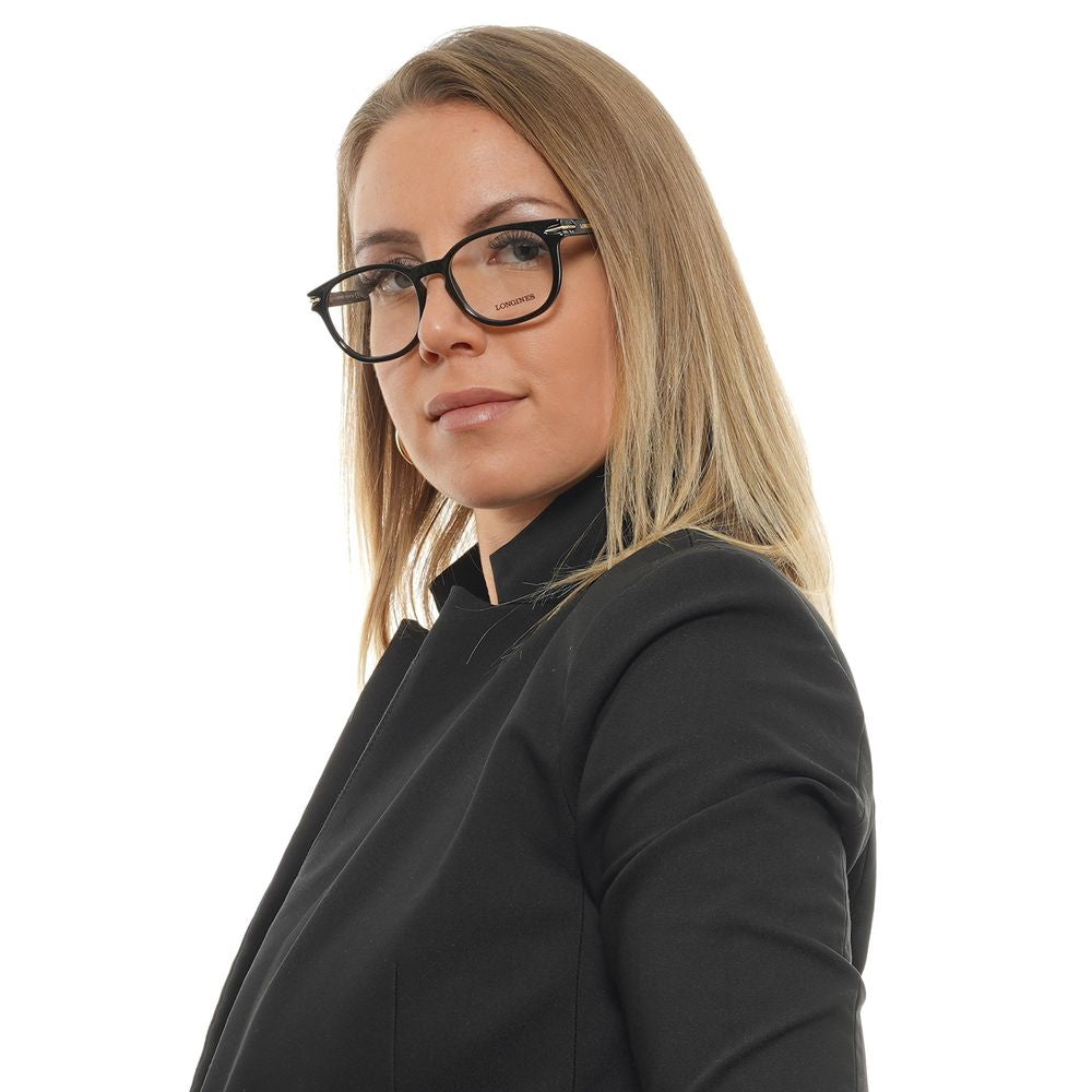 Longines Black Unisex Optical Frames – Round Demo-Lens Eyewear