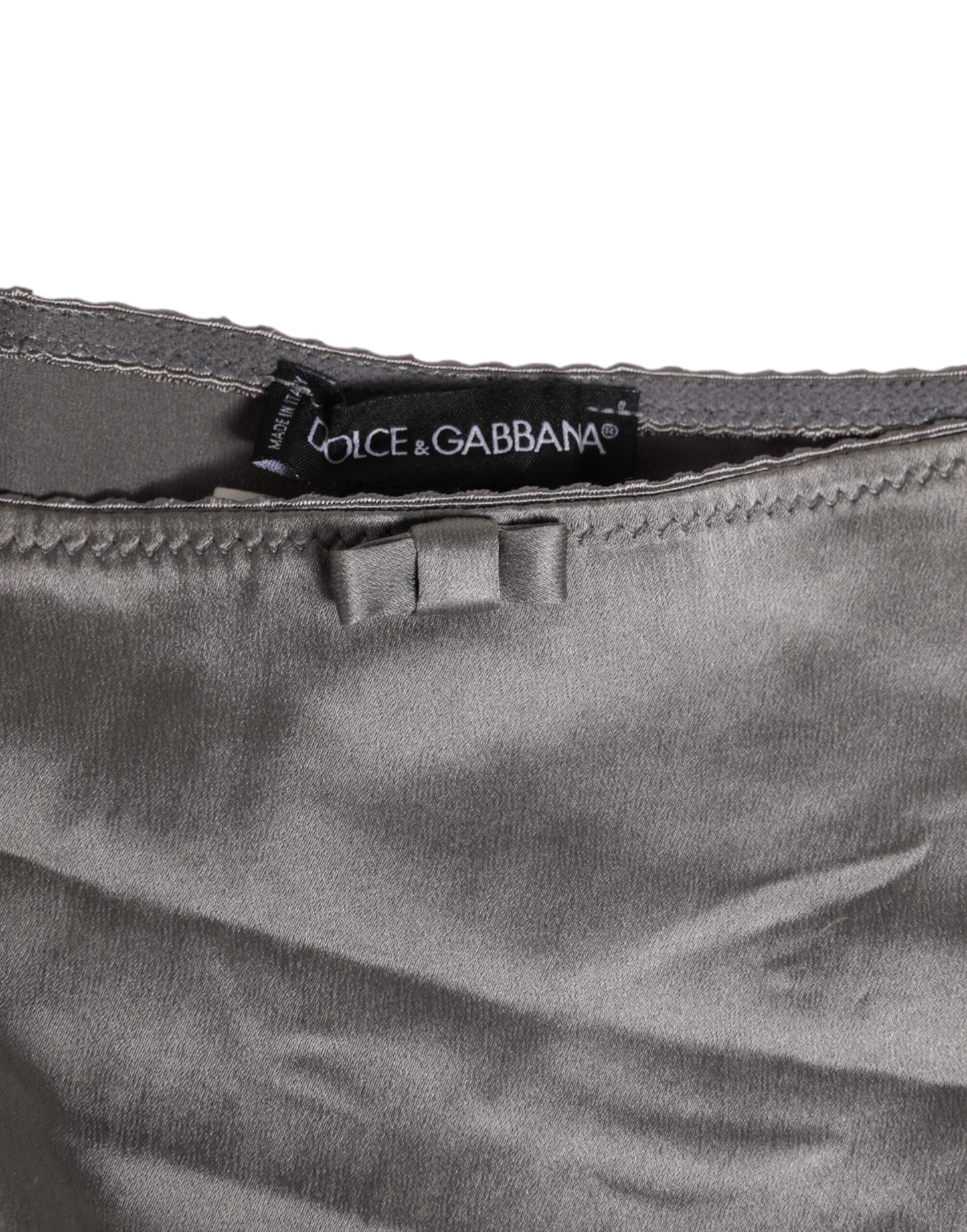 Dolce & Gabbana Gray Satin High Waist Briefs for Women