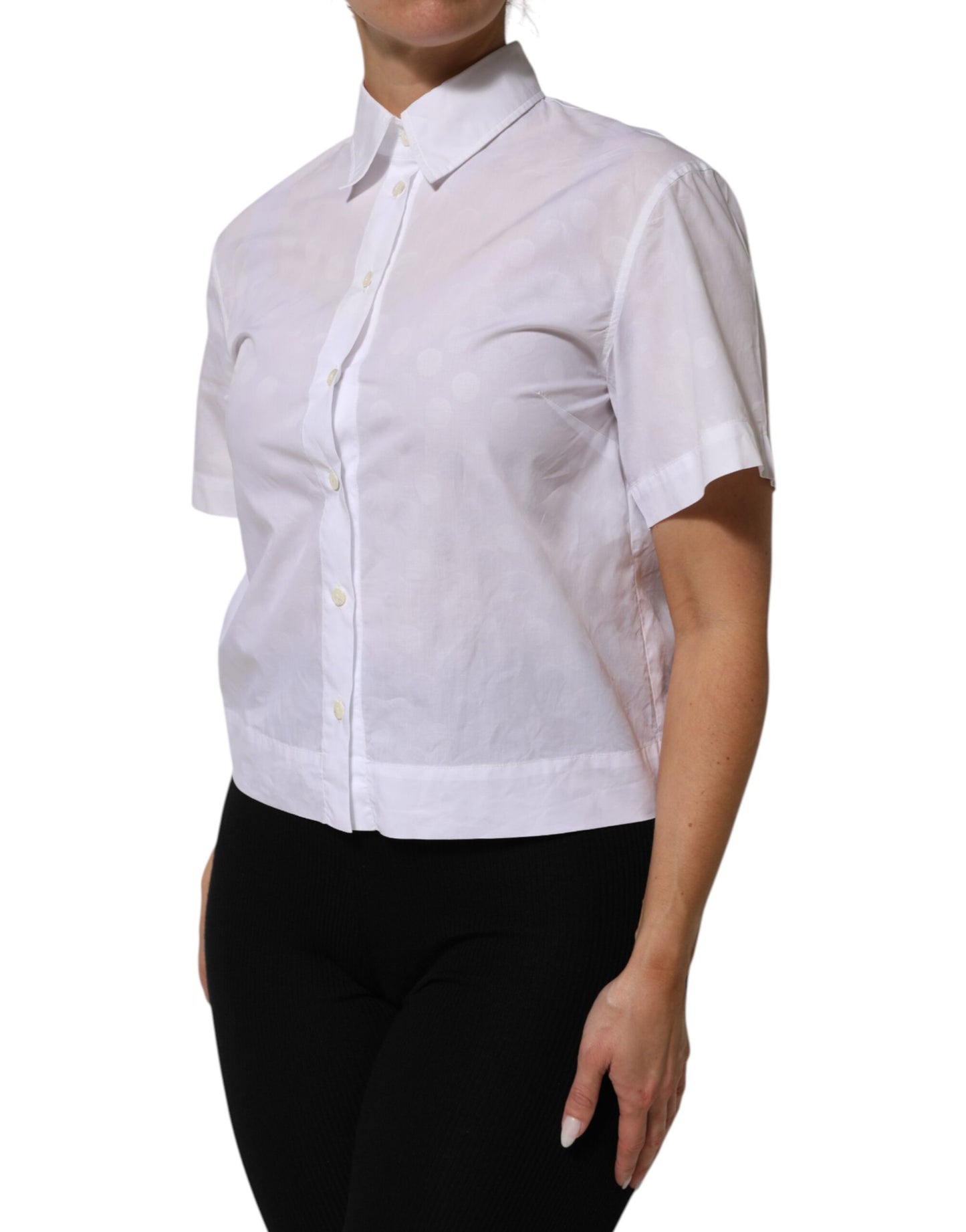 Dolce & Gabbana White Collared Short Sleeve Polo Shirt