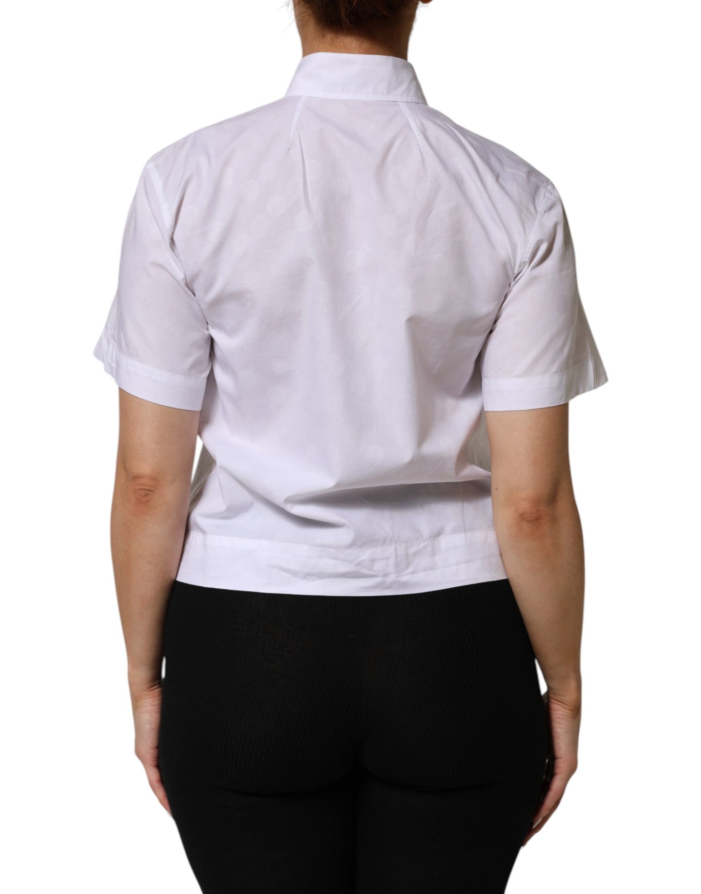 Dolce & Gabbana White Collared Short Sleeve Polo Shirt