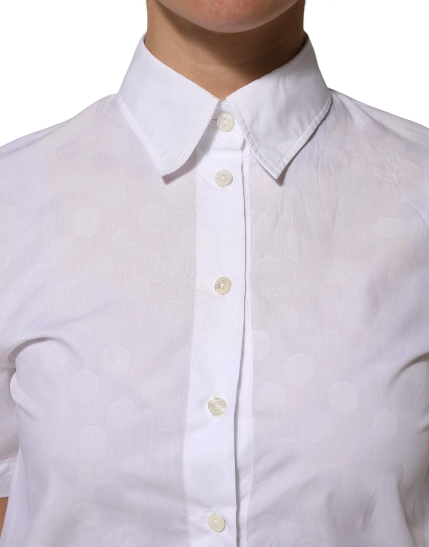 Dolce & Gabbana White Collared Short Sleeve Polo Shirt