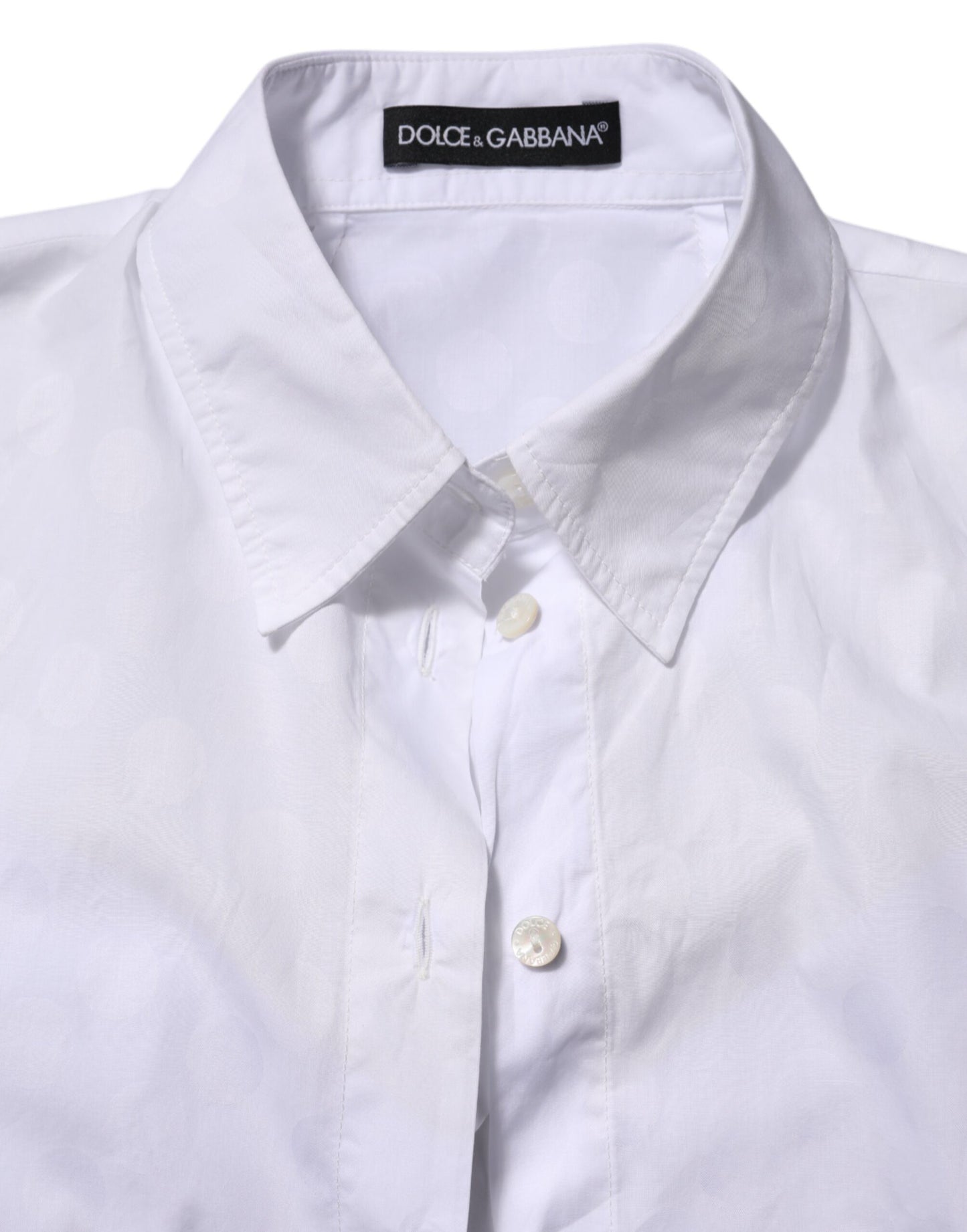 Dolce & Gabbana White Collared Short Sleeve Polo Shirt