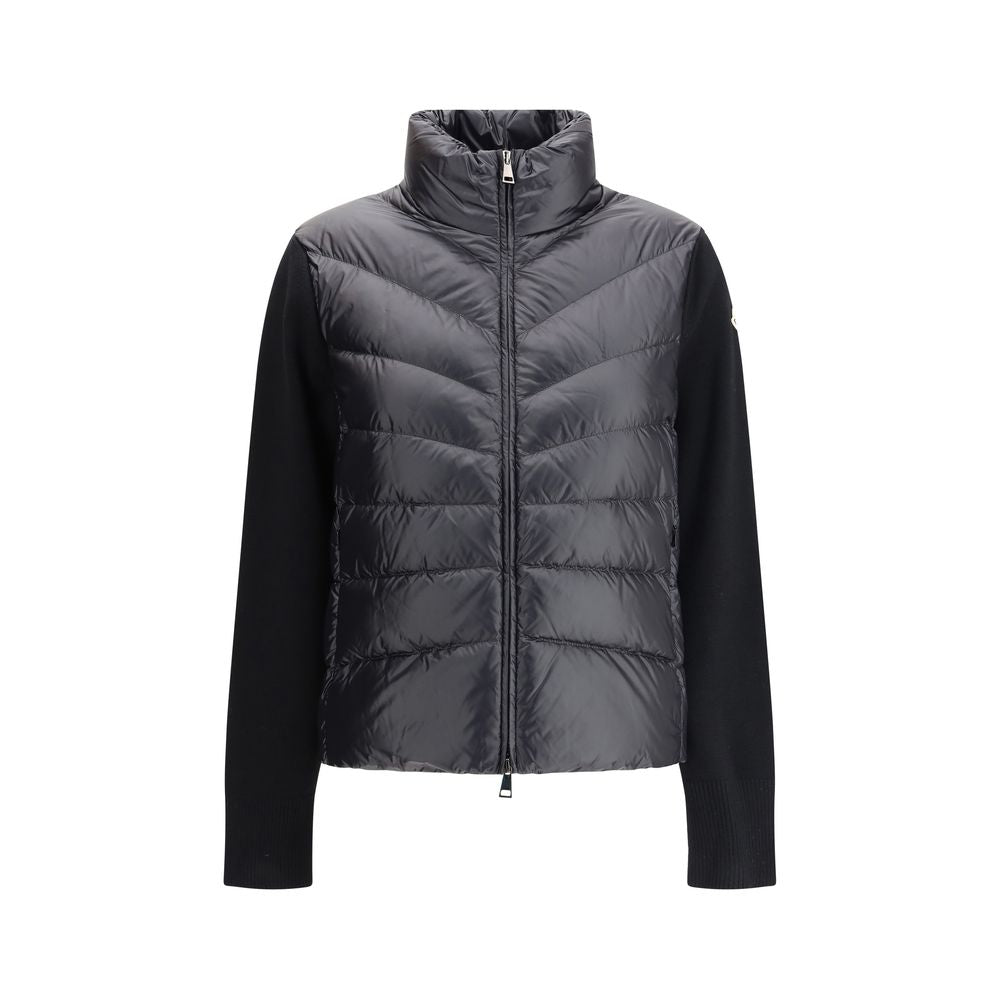 Moncler Padded Down Jacket with Wool Sleeves