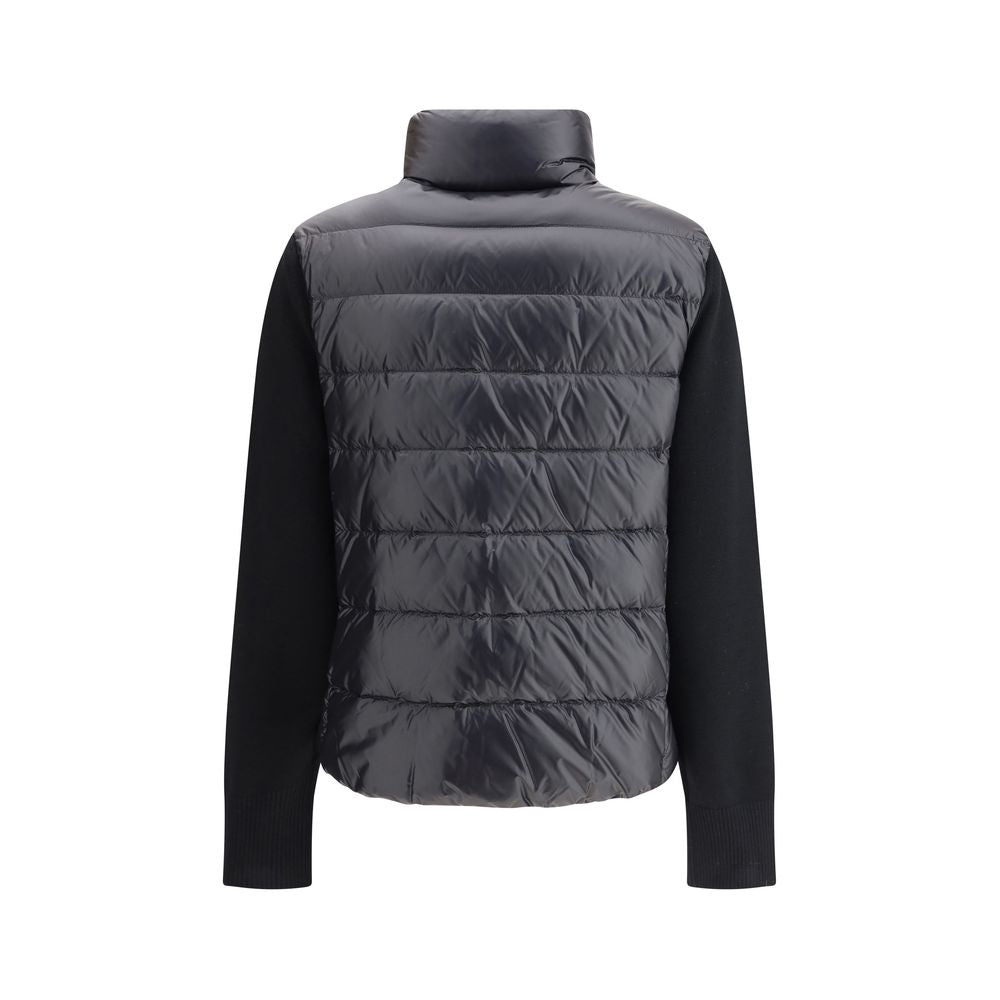 Moncler Padded Down Jacket with Wool Sleeves