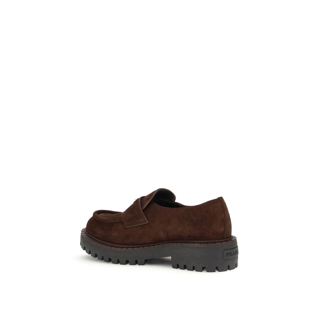 Prada Dark Brown Suede Loafers for Men