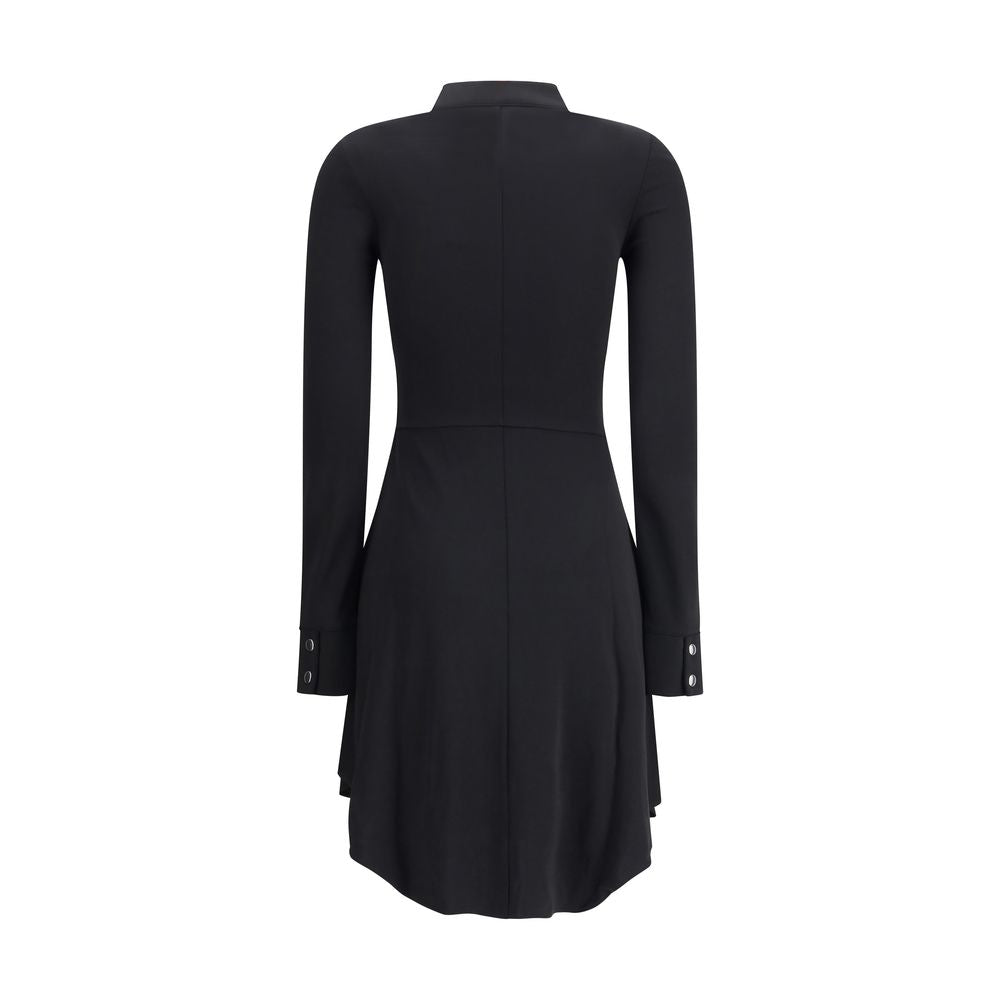Courrèges Black Biker Crepe Jersey Zipped Long Sleeved Dress