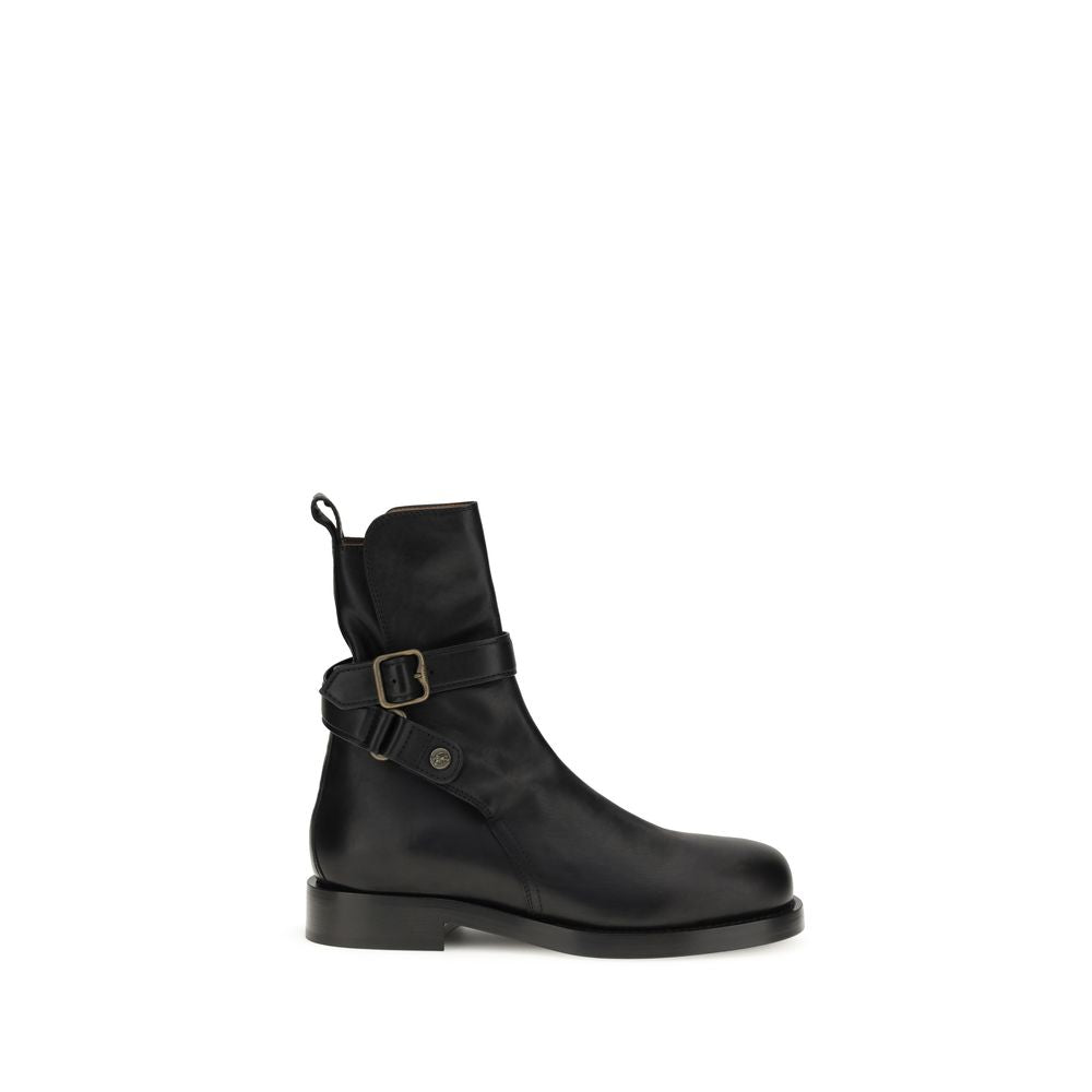 Burberry Black Leather Ledger Jodphur Ankle Boots for Men