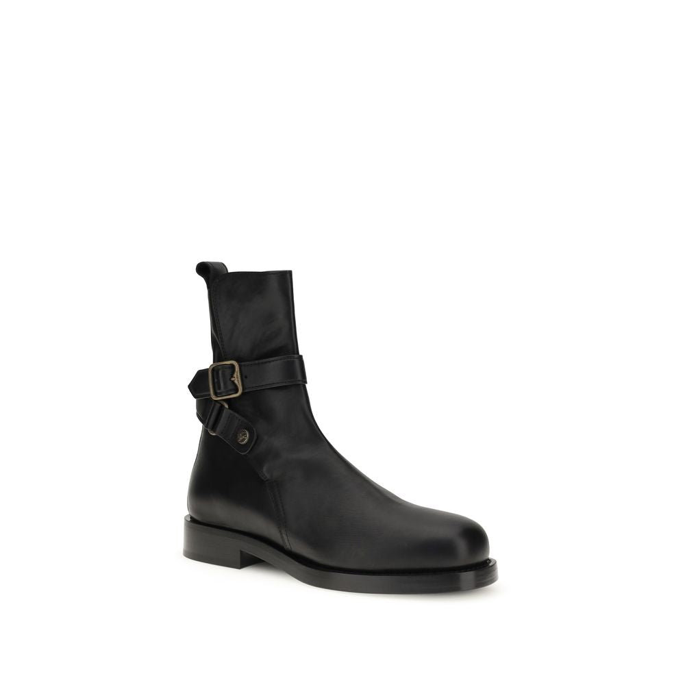 Burberry Black Leather Ledger Jodphur Ankle Boots for Men