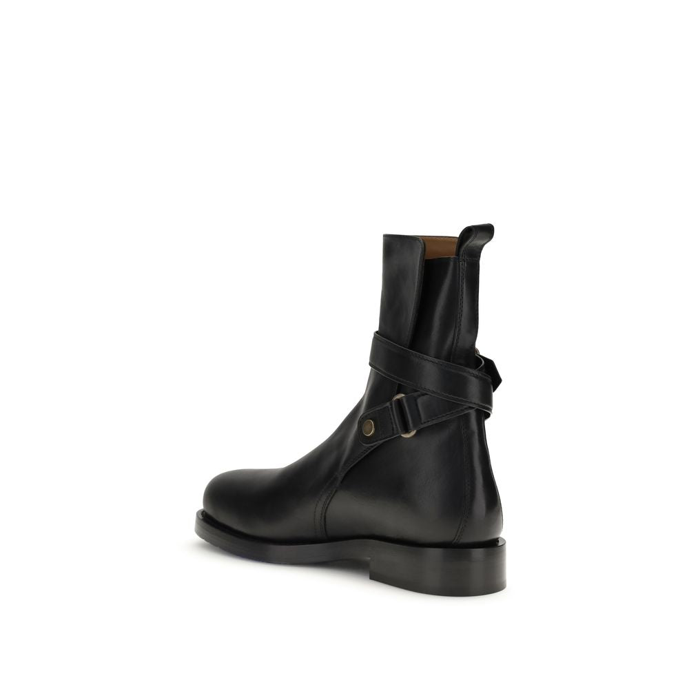 Burberry Black Leather Ledger Jodphur Ankle Boots for Men