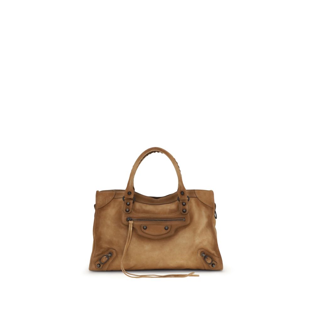 Balenciaga Brown Suede Le City Medium Handbag