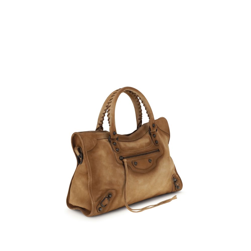 Balenciaga Brown Suede Le City Medium Handbag