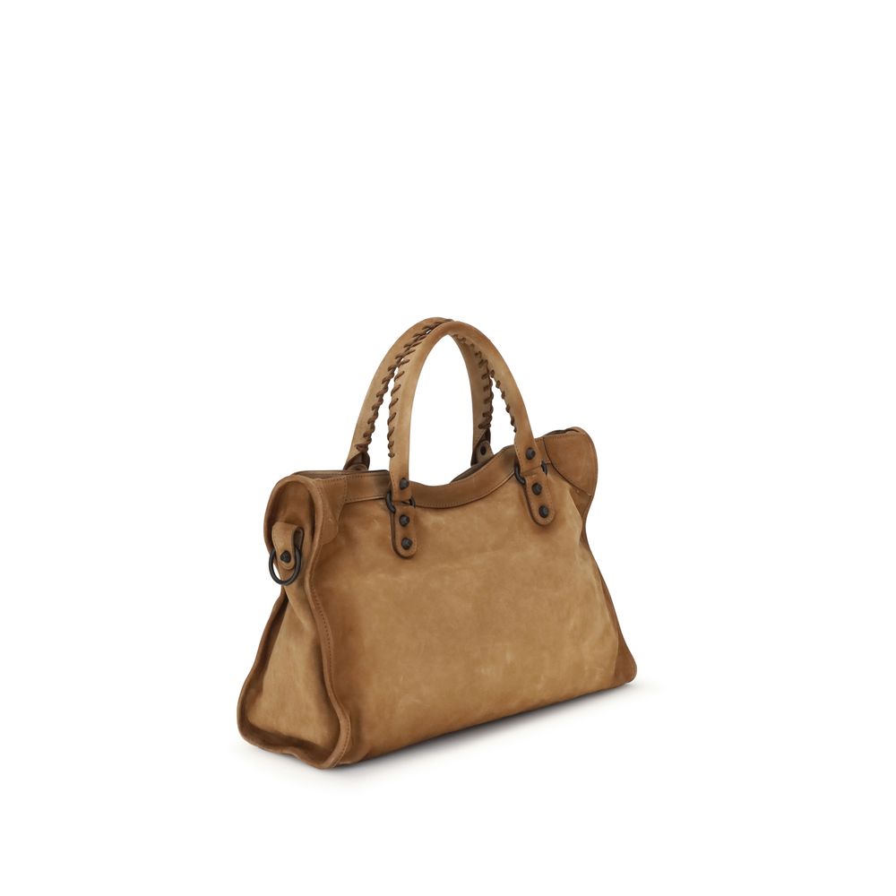 Balenciaga Brown Suede Le City Medium Handbag