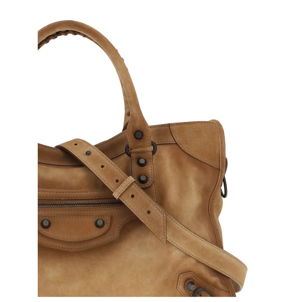 Balenciaga Brown Suede Le City Medium Handbag