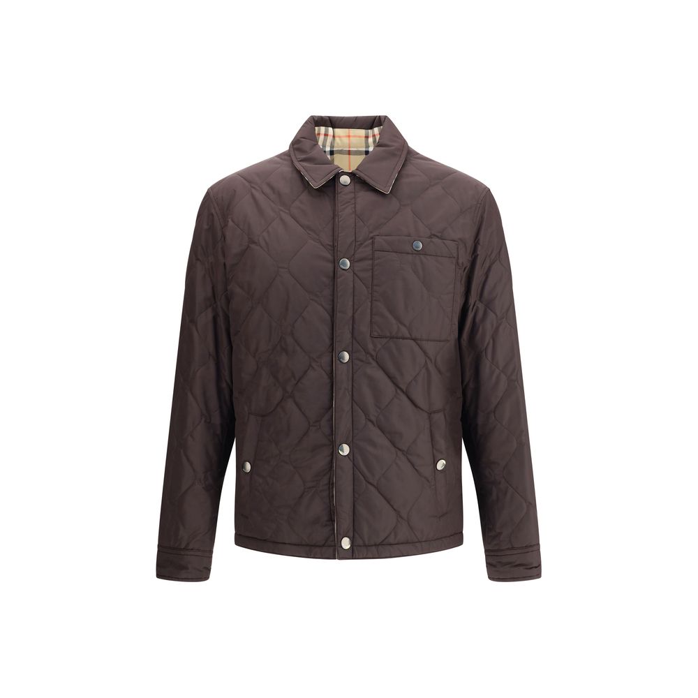 Burberry Brown Reversible Quilted Shirt Jacket for Men