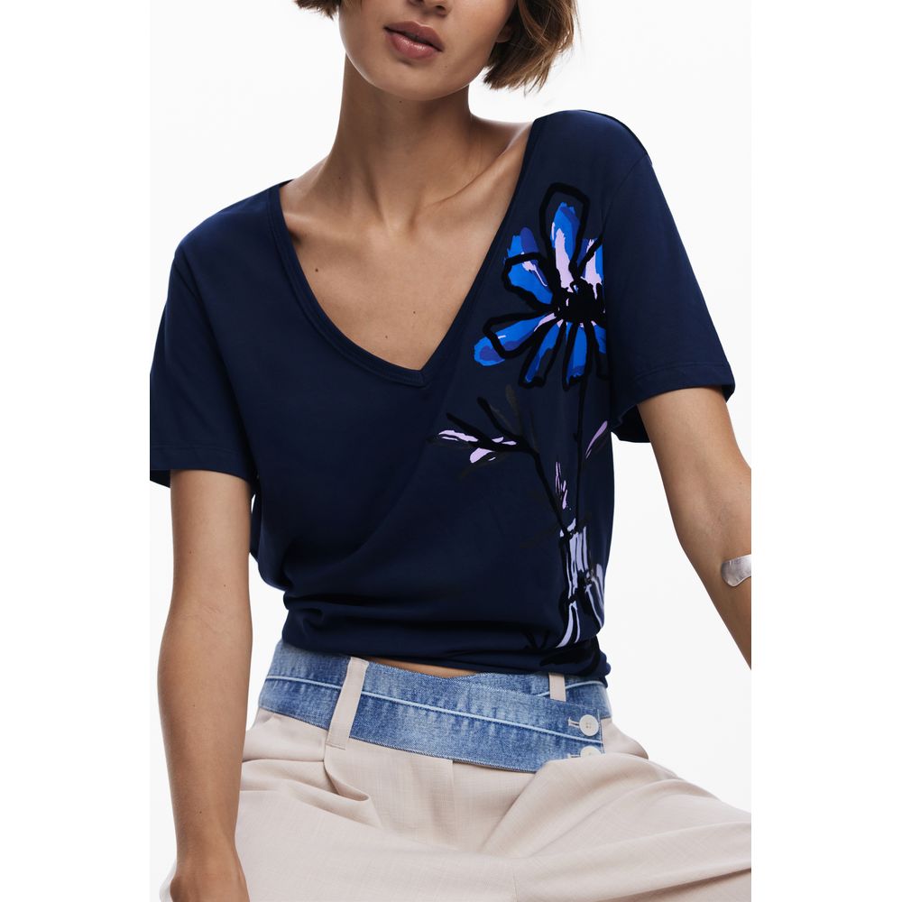 Desigual Blue Cotton Women T-Shirt - 'DUMAS'