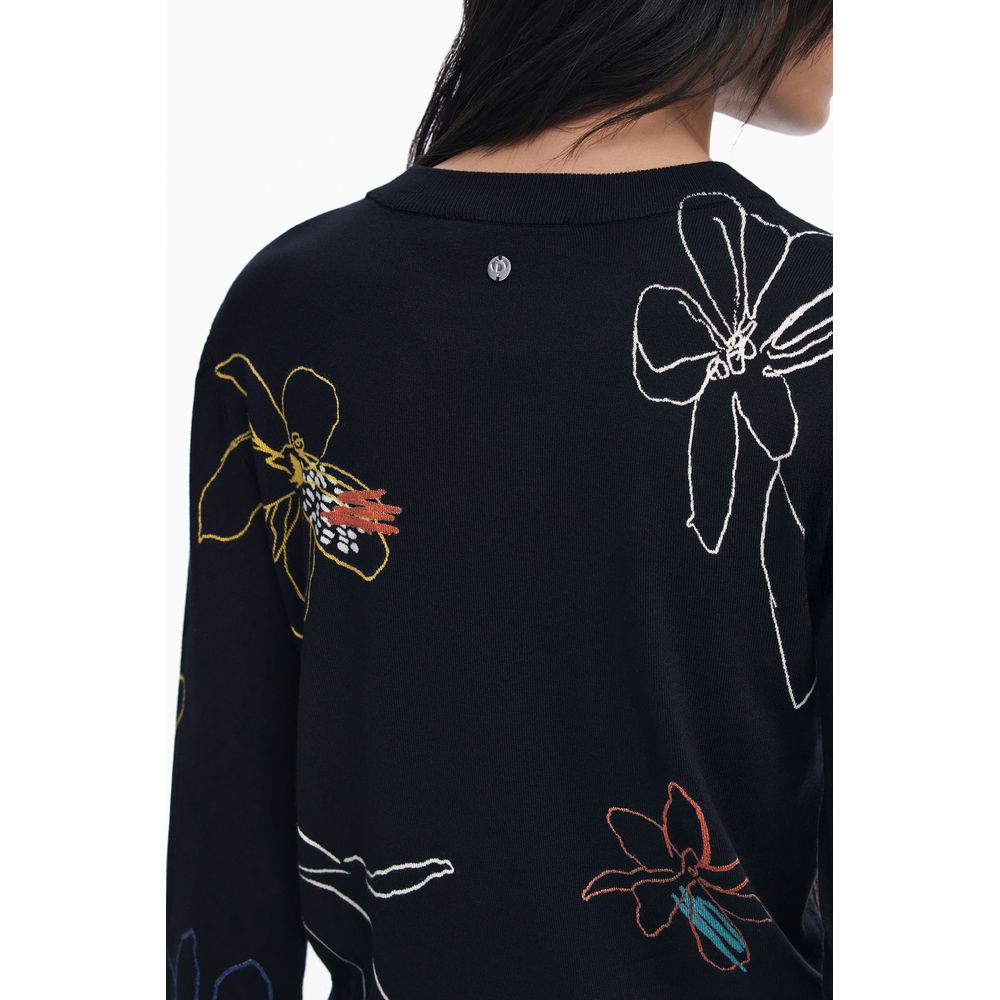 Desigual Black Viscose Women Sweater - Wearable Art