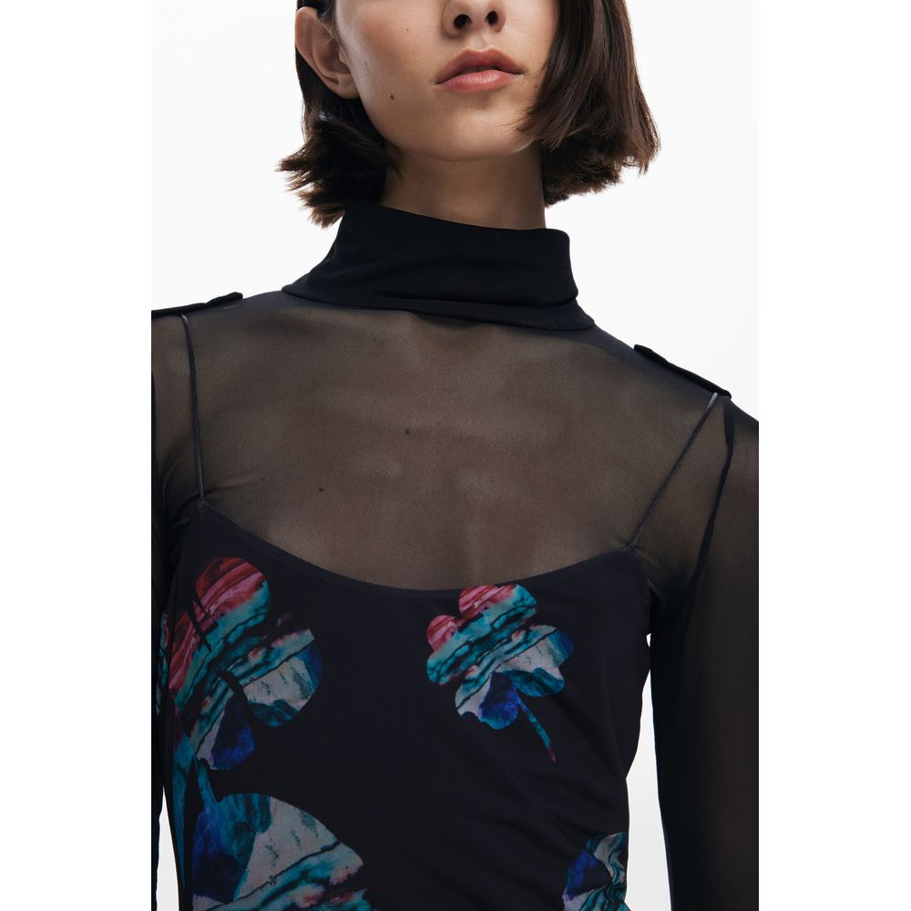 Desigual Black Polyester Women Dress - Watercolor Chic