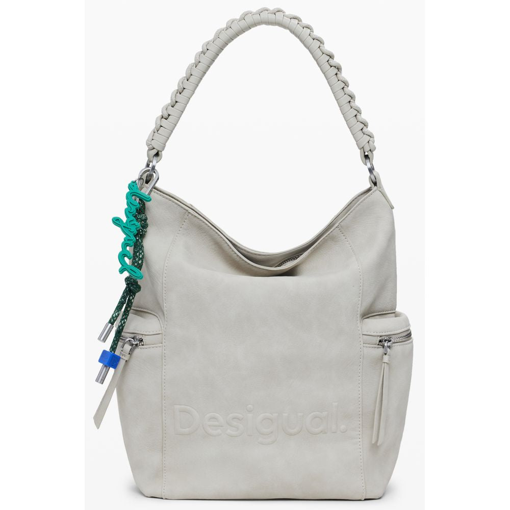 Desigual Beige Polyethylene Backpack - Bold & Unique Style