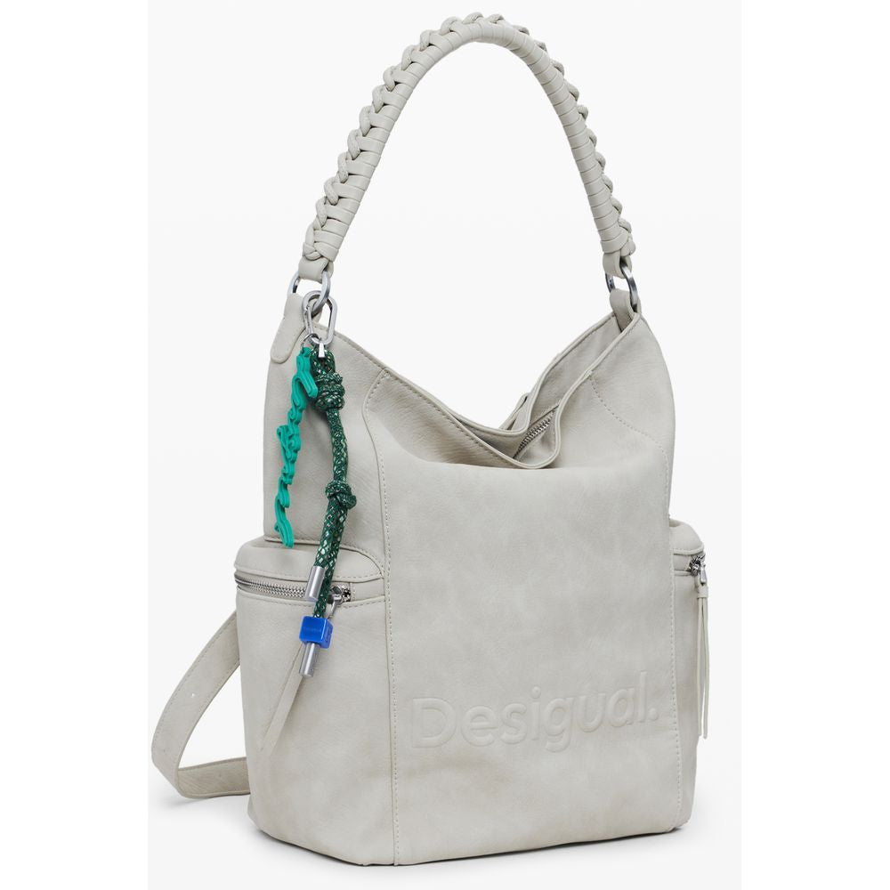 Desigual Beige Polyethylene Backpack - Bold & Unique Style
