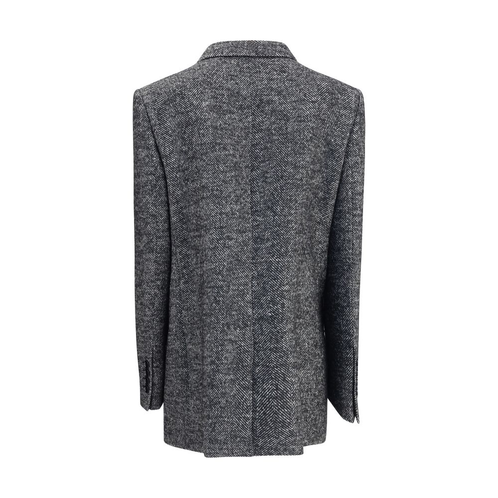 Dolce & Gabbana Double-breasted Grey Chevron Blazer for Women